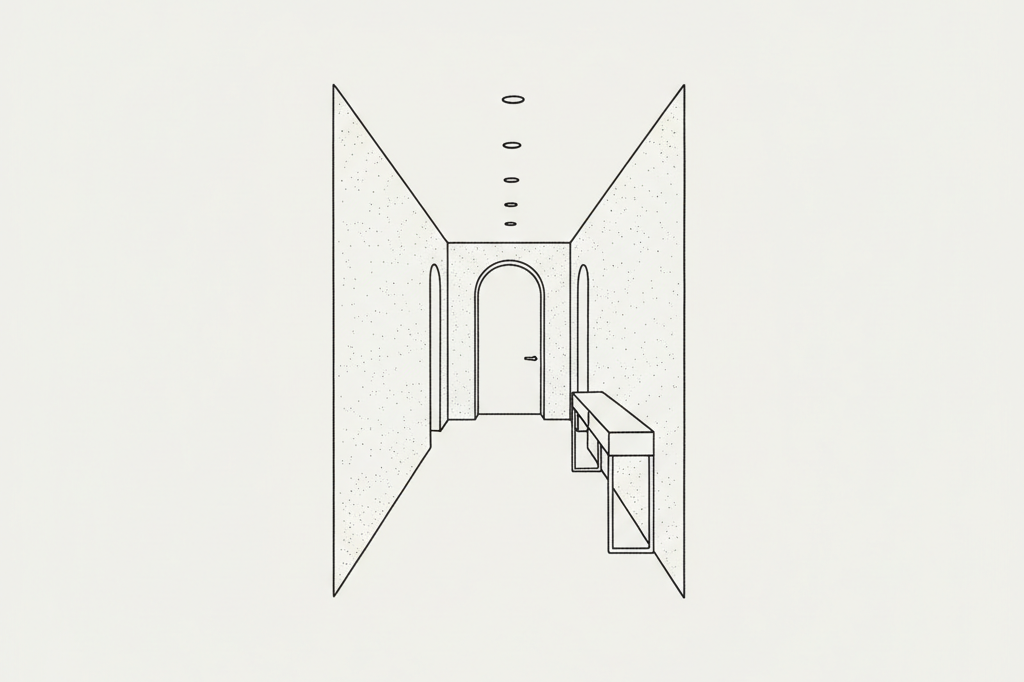 Microcement walls in a London hallway